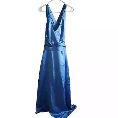 Mori Lee By Madeline Gardener Womens Sz 14 Bridesmaid Dress Light Blue Maxi • $36.22