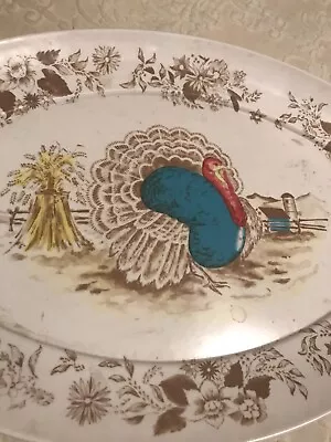 Vintage APOLLO WARE Turkey Melamine Melmac Platter - 21  Thanksgiving • $13.95