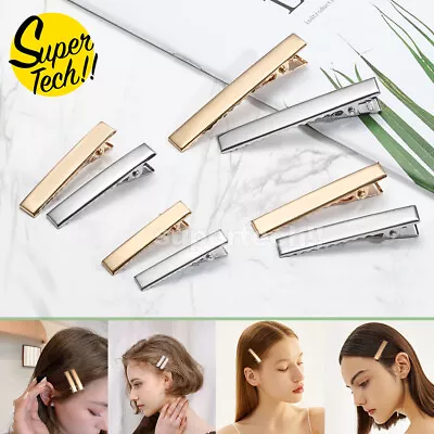 UP 100x DIY Alligator Hair Clips Blank Silver Gold Metal Accessories Kids Women • $10.99