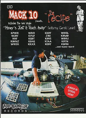 MACK 10 Money’s Just A TRADE AD POSTER For Recipe CD  • $24.99