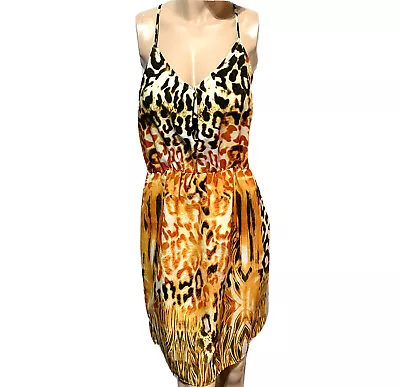 W118 By Walter Baker Lia Dress Animal Print Size M Medium Blouson Elastic Waist • $17.60