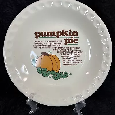 Vintage Mount Clemens Pottery Pumpkin Pie Dish Plate W/Recipe • $12.79