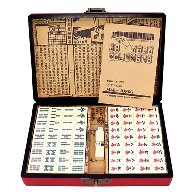 0.7In Traditional Chinese Mahjong Set W/ Box 144 Tiles Mah-Jong Vintage Set F7U9 • $25.99