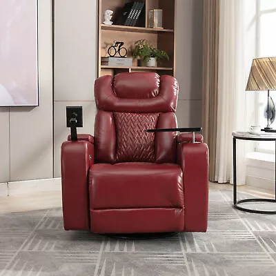 270 Degree Swivel PU Leather Power Recliner Seat Home Theater Recliner Chair • $625.02