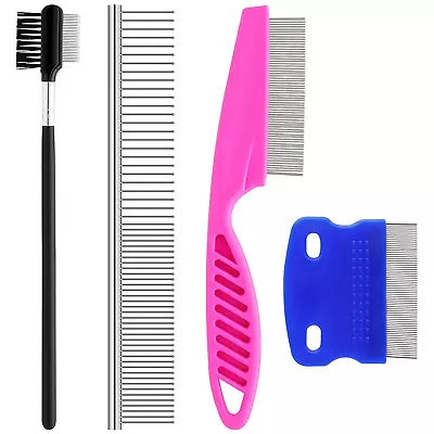 Pets Grooming Comb Kit For Small Dogs Puppies For Tear Stain Remover 2-In-1 Wit • $10.62