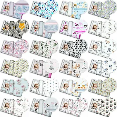 BABY 2PC BEDDING SET PILLOW CASE + DUVET COVER 135x100CM FIT COTBED 100% COTTON • £4.39