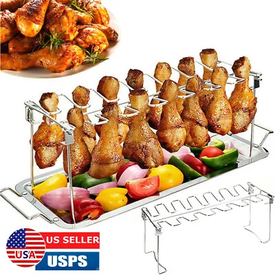 Chicken Wing & Leg Rack For Grill Smoker Oven Stainless Steel Vertical Roaster • $6.99