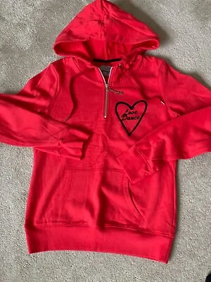 Women Size 10 Hoodie Red Pineapple Dancewear Sweatshirt Jumper Warm Up Dance Zip • £9.99