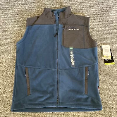Cabela’s River Runner Vest Mens M Polartec Blue Gray Zip Up Guidewear Fleece • $49