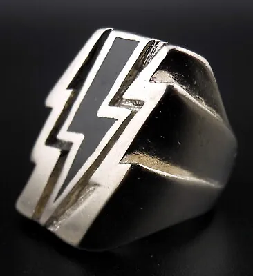 Lightning Bolt Ring Vintage Biker MC / Heavy Metal NEW Made In USA 1986 G&S • $89