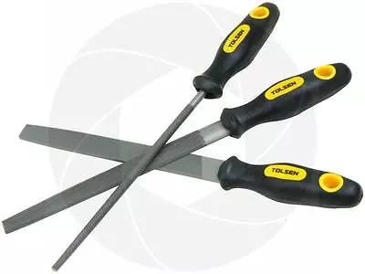 3pcs Carbon Steel Rasp File Set Grinder Half Round Flat Metal Work Rubber Handle • $15.99