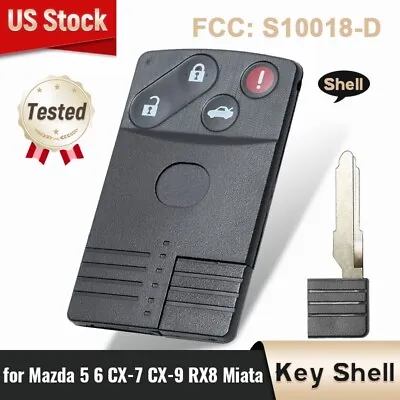 4 Button For Mazda 5 6 CX-7 CX-9 RX8 Miata Smart Card Remote Key Shell Case Fob • $9.83