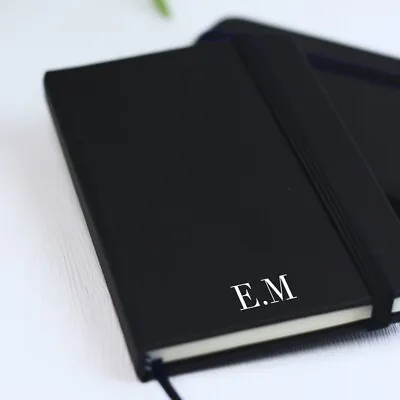 Personalised A6 Lined Hardback Notebook Notepad Monogrammed Initials Office Gift • £6.99