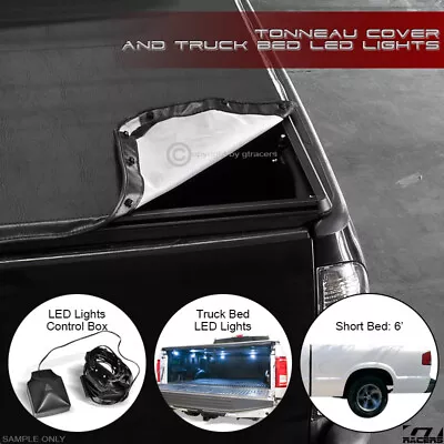 For 1994-2003 Chevy S10/GMC Sonoma 6' Truck Bed Snap-On Tonneau Cover+LED Lights • $162