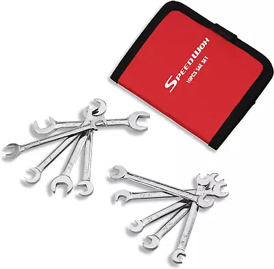 SPEEDWOX Mini Double Open End Wrench Set 10-Piece High Carbon Steel Silver • $19.99