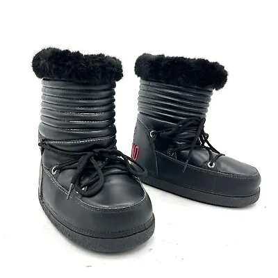 Love Mochino Short Black Winter Boots Women's Size EU 35-37 / US 5-7 • $94.98