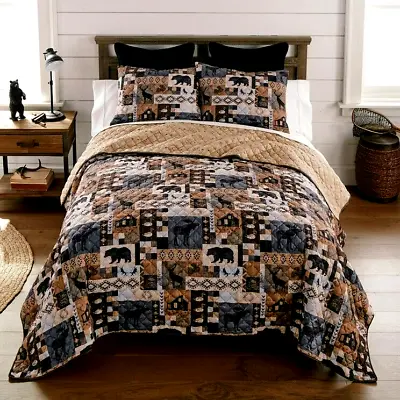 Lodge Reversible Bed Quilt With Shams - Queen • $77.90