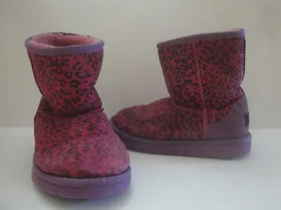 Authentic UGG Australia Leopard Print Short Boot #1004896K  US 1 UK13  EU31 JP20 • $14.99