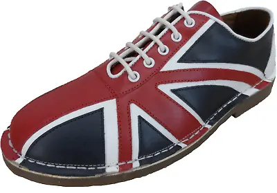 Ikon Original Union Jack Mens Red/White/Blue Mod Jam Bowling Shoes • £74.99