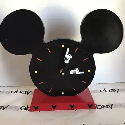 Disney Parks I Am Mickey Mouse Collection Icon Wooden Tabletop Clock Working • $14.50