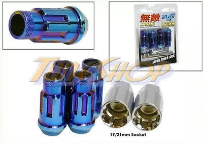 Muteki Sr48 4 Wheels Lock Lug Nuts Set 12x1.5 1.5 Acorn Rims Open End Neo-blue L • $37.95