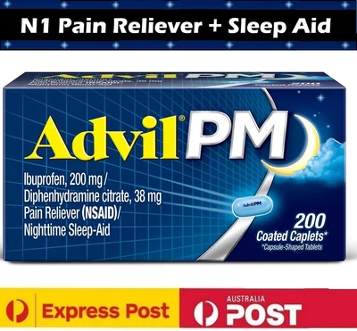 $85 • Buy Advil PM Pain Reliever/Nighttime Sleep Aid 120/200ct Exp 2025 SYDNEY Stocks