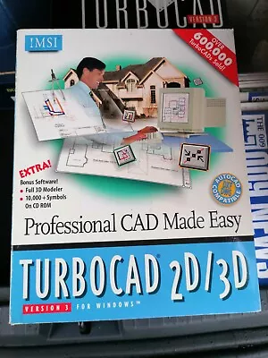 IMSI Turbocad 2D/3D - FAT BOX - COMPLETE - RARE - VINTAGE - FANTASTIC CONDITION • £92.99