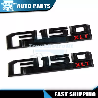 2x Matte Black Red 3D Raised Fender Emblem For F-150 XLT 2015-2020 Letter Badge • $20.99