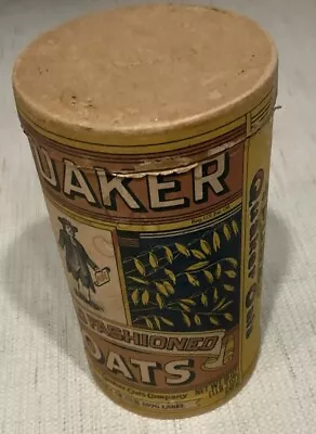 VINTAGE QUAKER OATS 1 Lb CARDBOARD CONTAINER (replica Of Our 1896 Lable) Empty￼ • $12