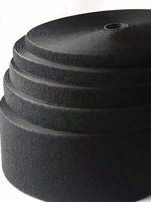 1620253050MM BLACK HOOK AND LOOP ALFATEX® BRAND BY Velcro COMPANIES SEW ON • £0.99