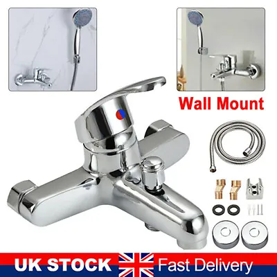 £13.99 • Buy Luxury Bathroom Chrome Sink Bath Filler Tap Shower Mixer Taps With Hand Held Set