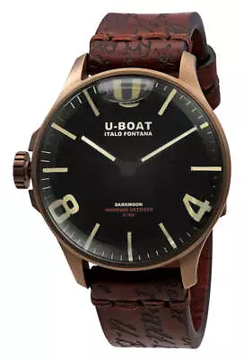 U-Boat Darkmoon Bronze Ion-Plated Steel Black Dial Leather Mens Watch 8467 • $859