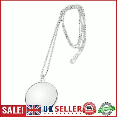 Chain Magnifying Glass 5X Magnifier Jewelry Loupe For Reading Gift (Silver) GB • £5.19