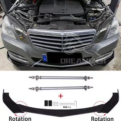 For Mercedes Benz W211 W212 W213 Front Bumper Lip Spoiler Splitter + Strut Rods • $65.15