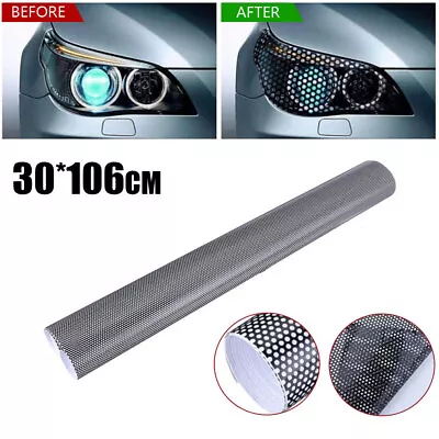 Car Rear Tail Light Cover Wrap Honeycomb Sticker Tail Lamp Decal Sticker Black • $8.47