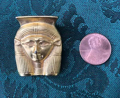 Hathor Head Egyptian God Gold Plated Pin Pendant MMA Metropolitan Museum • $38