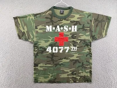 Vintage 1998 Mash 4077th Camo Single Stitch T-Shirt TV Show Promo Read • $19.99