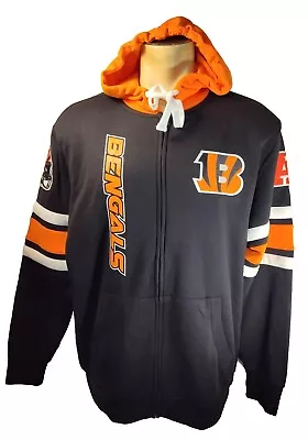 Cincinnati Bengals XL Extra Large Team Apparel Embroidered Full Zip Hoodie NWT • $39.99