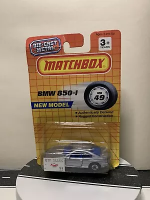 $13.95 • Buy Matchbox MB-49 BMW 850i New Model Moving Parts Silver Metallic W/Blue Interior