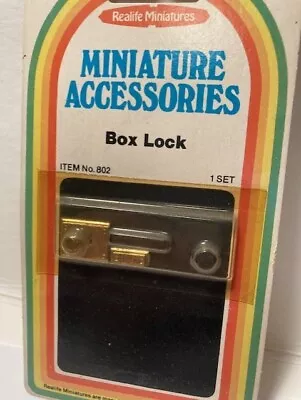 Miniature Dollhouse Realife Hardware. Box Type Lock. Gold Finish#802 • $3.95