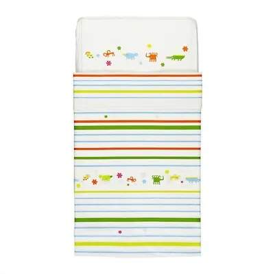 IKEA 100% Cotton Baby Cot Bedding Set Duvet And Pillow Case Stripes & Animals  • £5