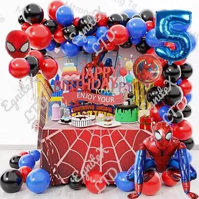 MARVEL SPIDERMAN Superhero Birthday Party Balloons Banner Kids Decorations • £4.95