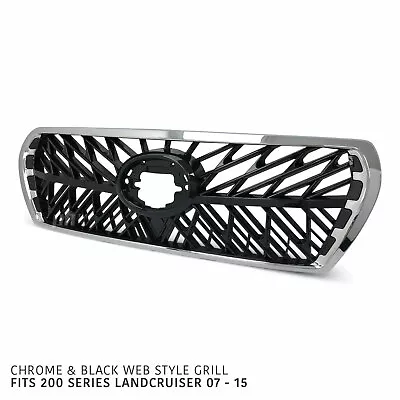 Grill Chrome & Black Web Style Fits Toyota Landcruiser 200 Series 2007 - 2015 • $299.45