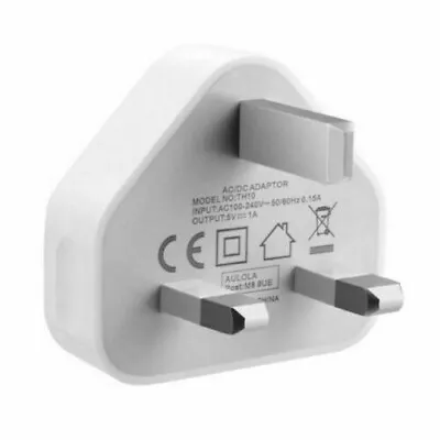 UK 3 Pins 5v 1A Mains Wall USB Power Adaptor Charger For Mobile Phone And Tablet • £4