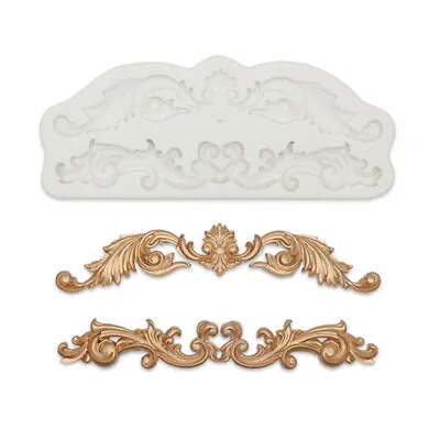 Vintage Baroque Relief Silicone Fondant Mould Cake Decorating Border Baking Mold • £3.59