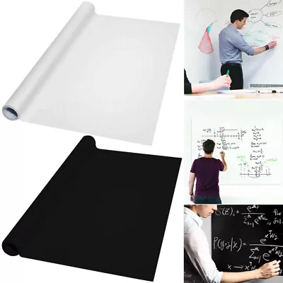 Whiteboard Wall Sticker Reusable Roll Up Black White Board Painting Chalkboard • $14.49