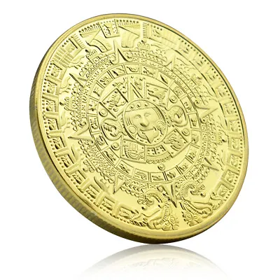 Prophecy Of The Mayan Long-Count Calender Memory Medal Souvenir Gold Plated Coin • $2.50