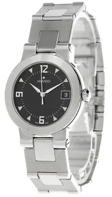 Movado Vizio Stainless Steel Black Dial Date Men's Watch 1605695 • $582.75