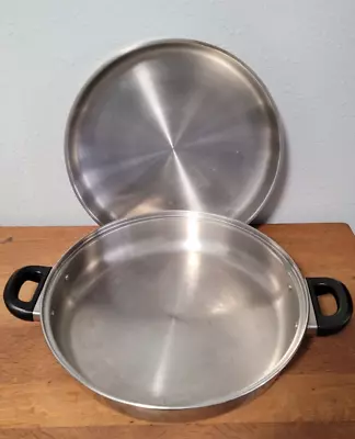 Large Skillet  Pizza Pan Griddle Handles Surgical Stainless Steel Waterless 14” • $125