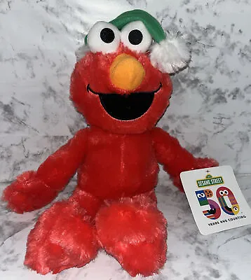 CHRISTMAS ELMO Plush Santa Hat 50 Years & Counting Sesame Workshop 13” • $15